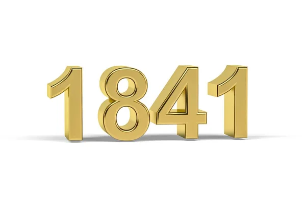 Golden Numéro 1841 Année 1841 Isolé Sur Fond Blanc Rendu — Photo