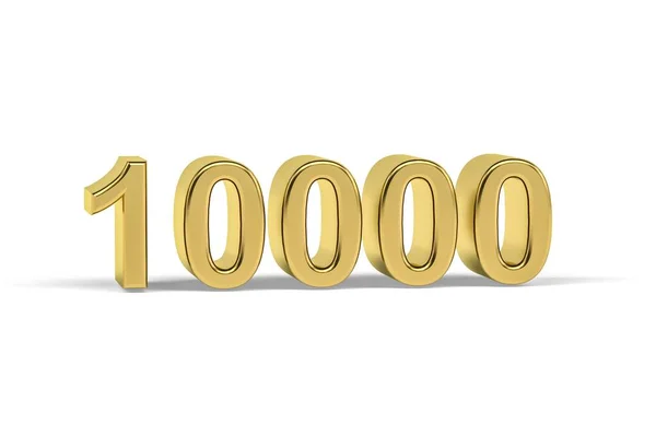 Número Dorado 10000 Año 10000 Aislado Sobre Fondo Blanco Render —  Fotos de Stock
