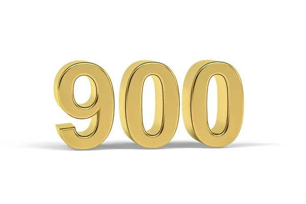 Oro Número 900 Año 900 Aislado Sobre Fondo Blanco Render —  Fotos de Stock