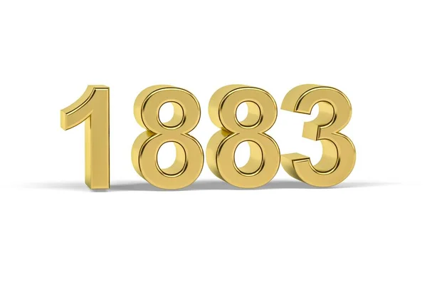 Золотий Номер 1883 Рік 1883 Ізольований Білому Тлі Рендеринга — стокове фото