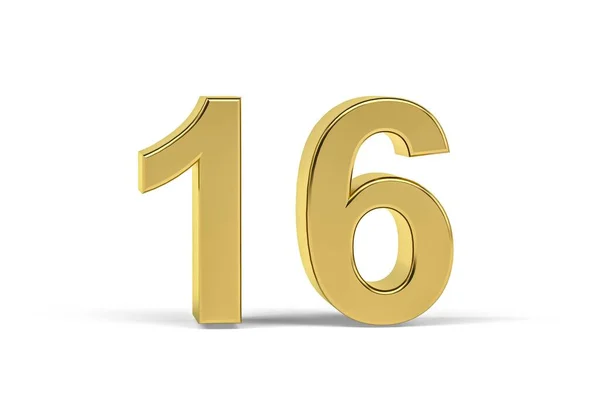 Golden Number Isolated White Background Render — Stock Photo, Image