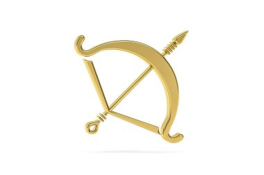 Beyaz arkaplanda izole edilmiş 3d okçuluk ikonu - 3d oluşturma