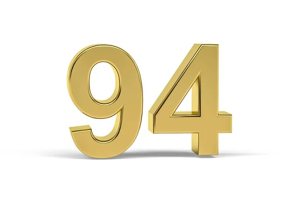 Beyaz arkaplanda 94 numaralı altın 3d - 3D görüntüleme