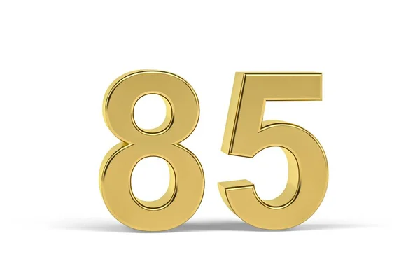Золотое Трехмерное Число Белом Фоне Трехмерное Отображение — стоковое фото