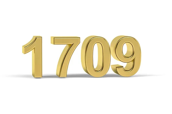 Χρυσός Αριθμός 1709 Έτος 1709 Απομονώνονται Λευκό Φόντο Καθιστούν — Φωτογραφία Αρχείου