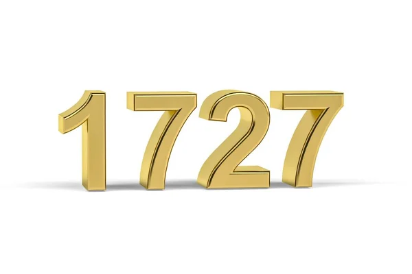 Golden Number 1727 Jaar 1727 Geïsoleerd Witte Achtergrond Render — Stockfoto