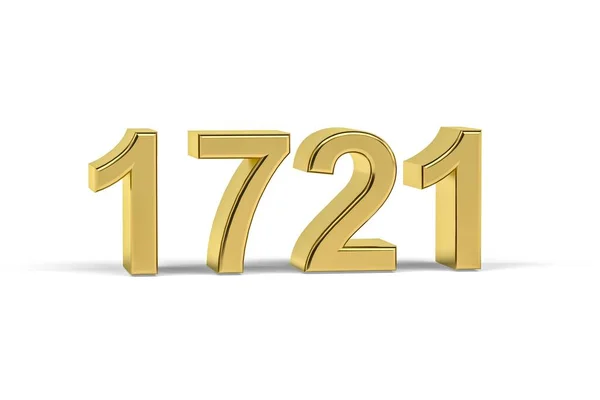 Oro Número 1721 Año 1721 Aislado Sobre Fondo Blanco Render —  Fotos de Stock