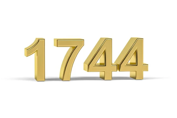 Golden Numéro 1744 1744 Isolé Sur Fond Blanc Rendu — Photo
