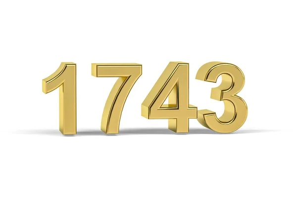 Golden Numéro 1743 1743 Isolé Sur Fond Blanc Rendu — Photo