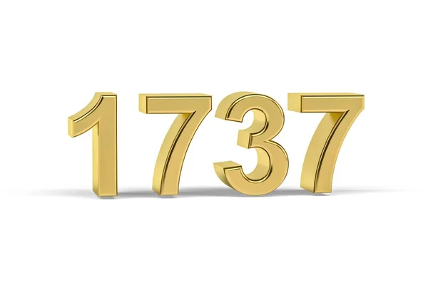 Golden Number 1737 Jaar 1737 Geïsoleerd Witte Achtergrond Render — Stockfoto