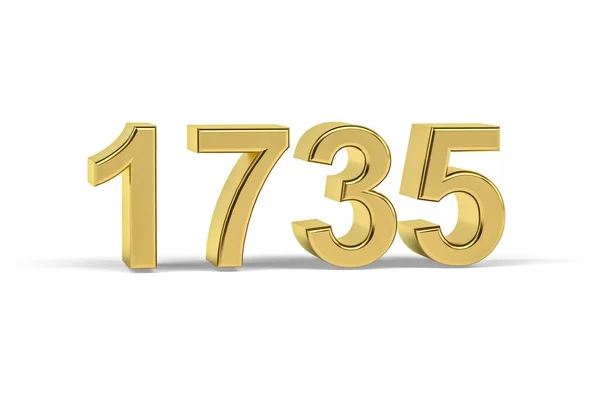 Χρυσός Αριθμός 1735 Έτος 1735 Απομονώνονται Λευκό Φόντο Καθιστούν — Φωτογραφία Αρχείου