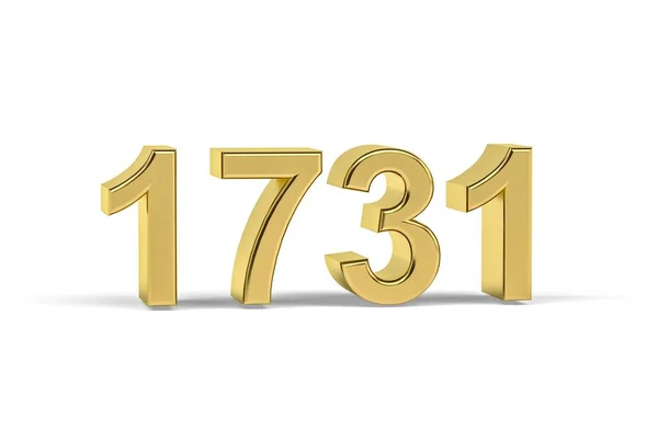 Golden Number 1731 Jaar 1731 Geïsoleerd Witte Achtergrond Render — Stockfoto