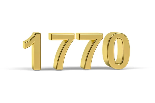Arany Szám 1770 1770 Elszigetelt Fehér Alapon Render — Stock Fotó