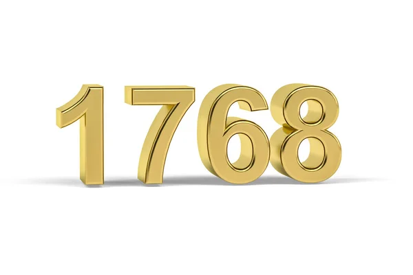 Χρυσός Αριθμός 1768 Έτος 1768 Απομονώνονται Λευκό Φόντο Καθιστούν — Φωτογραφία Αρχείου