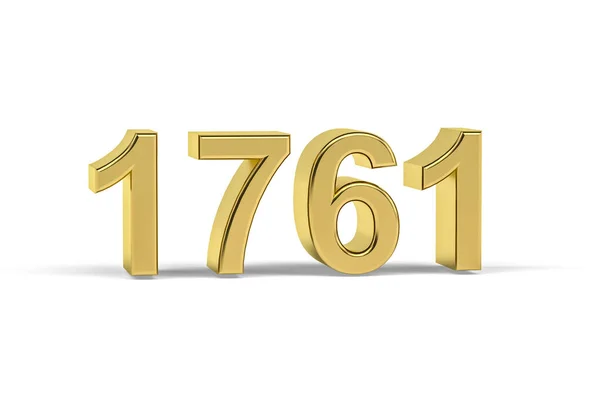 Золотое Трехмерное Число 1761 Год 1761 Выделен Белом Фоне Трехмерное — стоковое фото