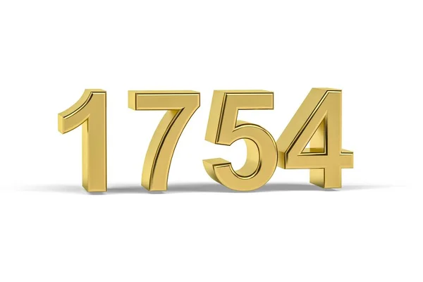 Golden Numéro 1754 1754 Isolé Sur Fond Blanc Rendu — Photo