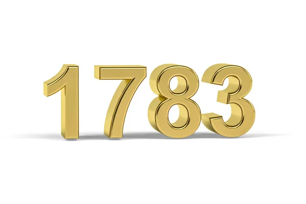 金色3D号1783年 1783年白色背景分离 3D渲染 — 图库照片