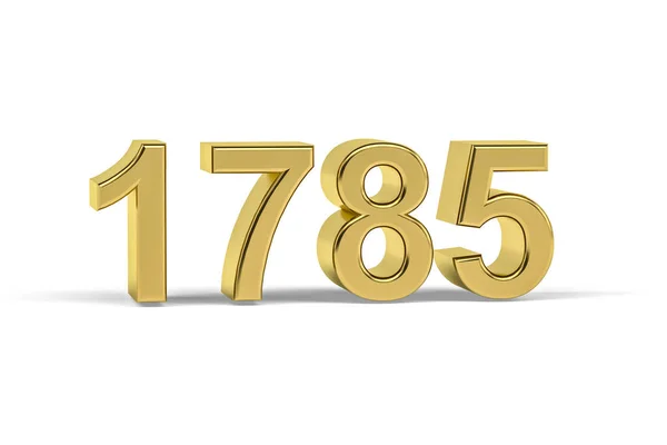 Golden Numero 1785 Anno 1785 Isolato Sfondo Bianco Rendering — Foto Stock