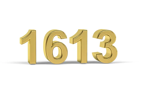 Golden Numéro 1613 1613 Isolé Sur Fond Blanc Rendu — Photo
