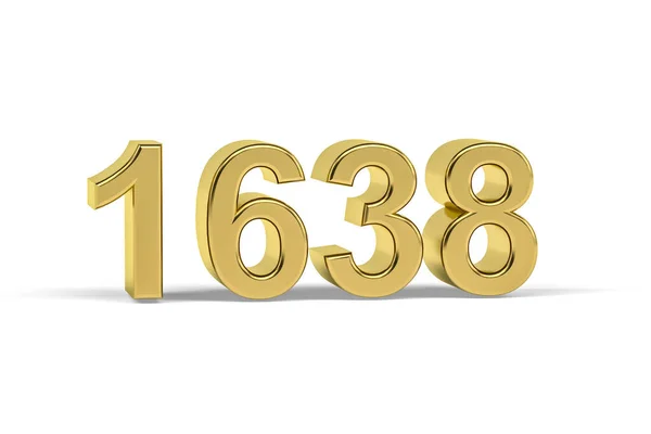 Golden Numéro 1638 1638 Isolé Sur Fond Blanc Rendu — Photo