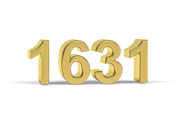 Golden Numéro 1631 Année 1631 Isolé Sur Fond Blanc Rendu — Photo