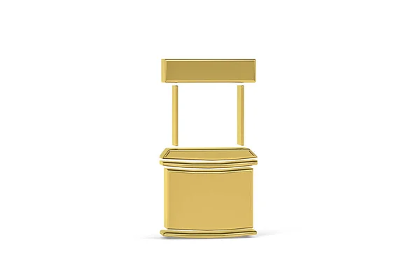 Goldenes Standsymbol Isoliert Auf Weißem Hintergrund Renderer — Stockfoto