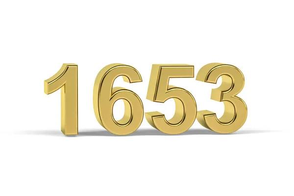 黄金の3D番号1653 白の背景に隔離された年 3Dレンダリング — ストック写真