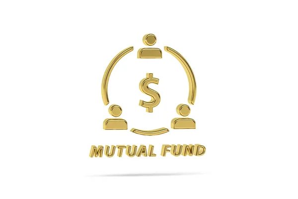 Golden Investment Fund Icon Isolated White Background Render — Stock Photo, Image