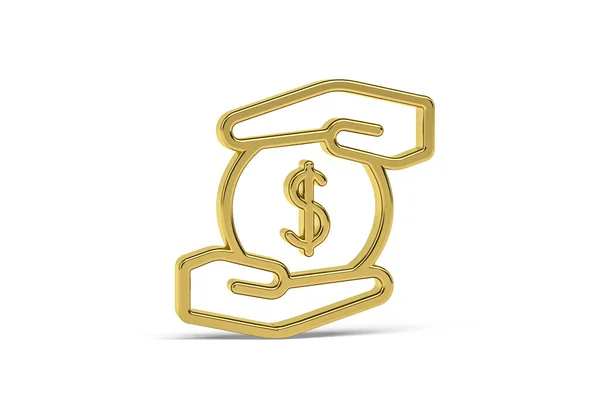 Zlatý Investiční Fond Ikona Izolované Bílém Pozadí Vykreslení — Stock fotografie