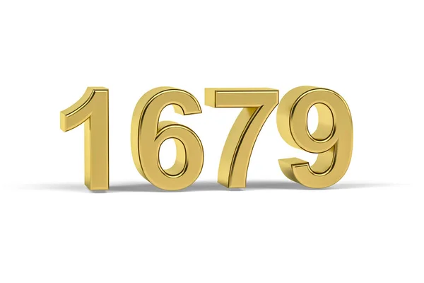 Golden Numéro 1679 1679 Isolé Sur Fond Blanc Rendu — Photo
