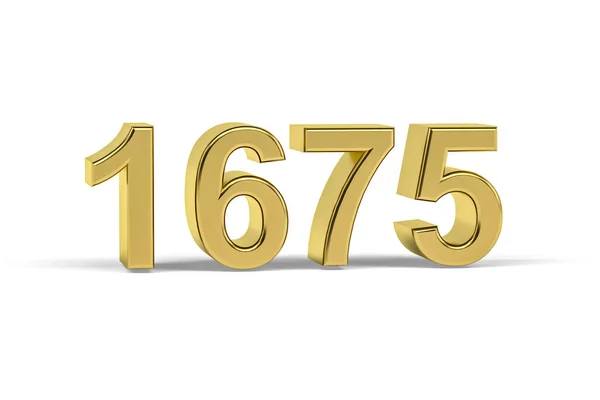 黄金の3D番号1675 白地に隔離された1675年 3Dレンダリング — ストック写真