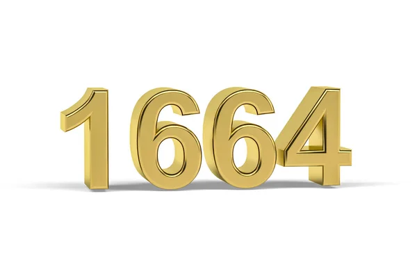 Oro Número 1664 Año 1664 Aislado Sobre Fondo Blanco Render —  Fotos de Stock