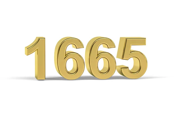 Oro Número 1665 Año 1665 Aislado Sobre Fondo Blanco Render —  Fotos de Stock