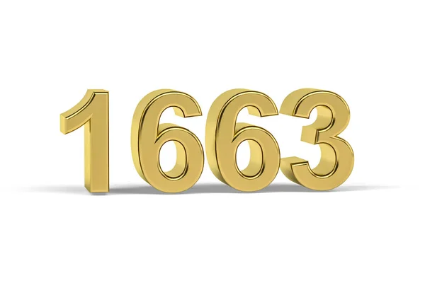 黄金の3D番号1663 白地に隔離された1663年 3Dレンダリング — ストック写真
