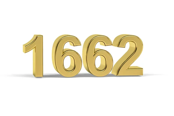 Golden Numéro 1662 1662 Isolé Sur Fond Blanc Rendu — Photo