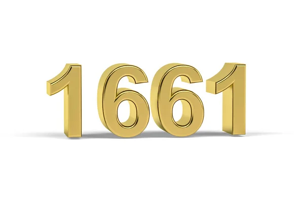 黄金の3D番号1661 白地に隔離された1661年 3Dレンダリング — ストック写真