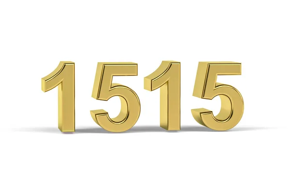 Золотое Трехмерное Число 1515 Год 1515 Изолирован Белом Фоне Трехмерное — стоковое фото