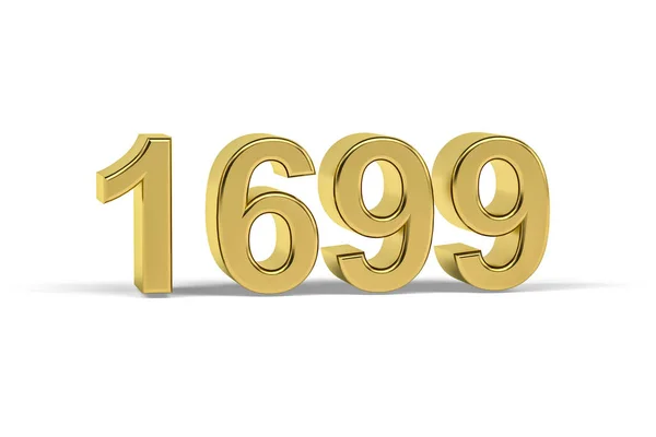 Золотое Трехмерное Число 1699 Год 1699 Изолирован Белом Фоне Трехмерное — стоковое фото
