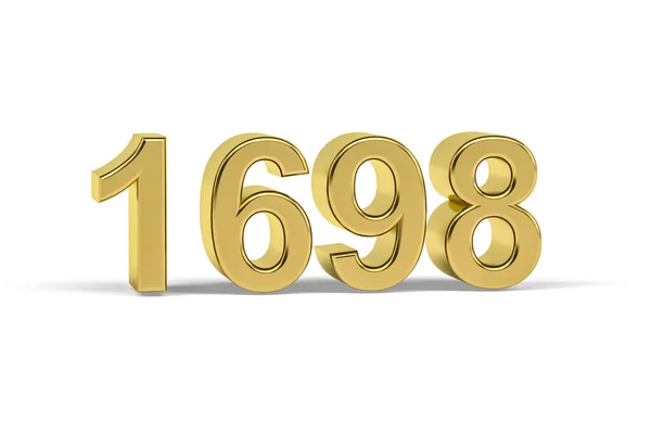 Golden Numéro 1698 1698 Isolé Sur Fond Blanc Rendu — Photo