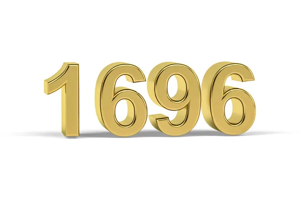 Золотое Трехмерное Число 1696 Год 1696 Изолирован Белом Фоне Трехмерное — стоковое фото