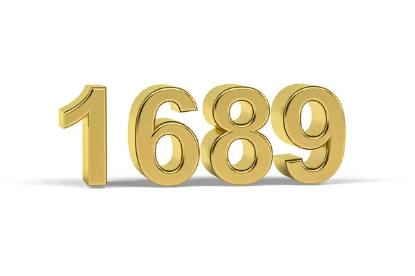 黄金の3D番号1689 白地に隔離された1689年 3Dレンダリング — ストック写真