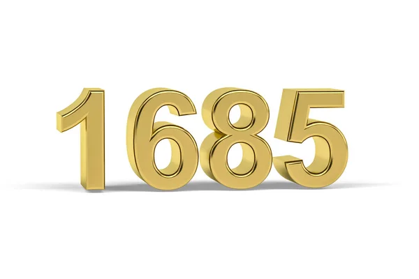 黄金の3D番号1685 白地に隔離された1685年 3Dレンダリング — ストック写真