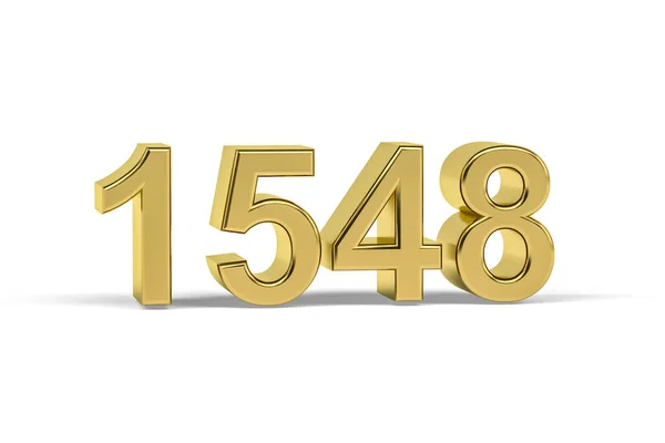Золотое Трехмерное Число 1548 Год 1548 Изолирован Белом Фоне Трехмерное — стоковое фото