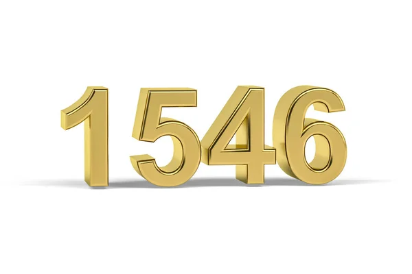 Golden Number 1546 Year 1546 Isolated White Background Render — Stock Photo, Image