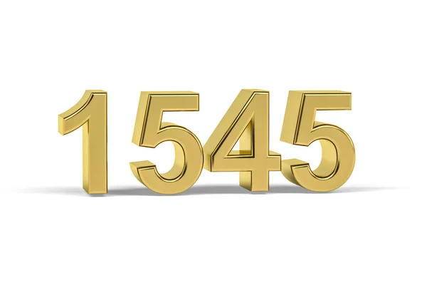 Golden Number 1545 Year 1545 Isolated White Background Render — Stock Photo, Image