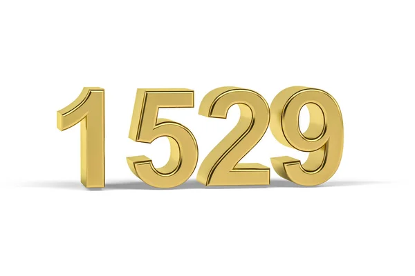 Golden Number 1529 Year 1529 Isolated White Background Render — Stock Photo, Image