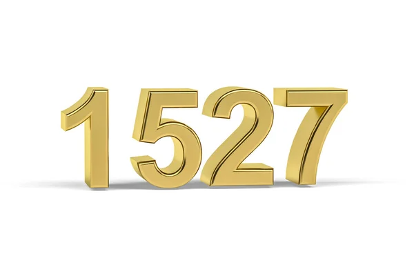 Golden Numero 1527 Anno 1527 Isolato Sfondo Bianco Rendering — Foto Stock