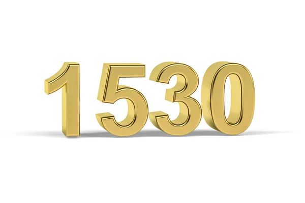 黄金の3D番号1530 白地に孤立した1530年 3Dレンダリング — ストック写真