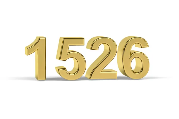 Golden Numero 1526 Anno 1526 Isolato Sfondo Bianco Rendering — Foto Stock