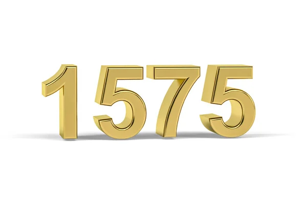 Χρυσός Αριθμός 1575 Έτος 1575 Απομονώνονται Λευκό Φόντο Καθιστούν — Φωτογραφία Αρχείου
